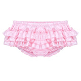 Shiny Satin Ruffled Sissy Bloomer Tiered Skirted
