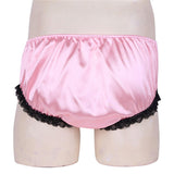 Sissy Shiny Soft Ruffled Floral Lace  Low Rise Stretchy Bikini