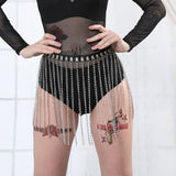 Leather Harness Chain Garter Belt Body  Thigh Harness Punk Leg Straps