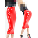High Quality Wet Look PVC Midi Skirt Ladies High Waist Pencil Package Hips Skirt