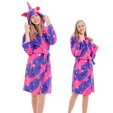 Unicorn Hooded Beach Towel, Robe Sleepwear Kids Dressing Gown Cartoon Robe Adult Bath Robe