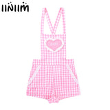 Baby Patch Criss-cross Back Gingham Print Babydoll