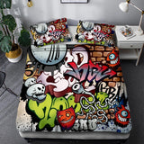 3D Hip-hop graffiti Printed Bedding Set