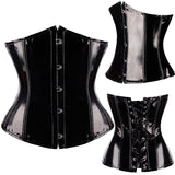 Sexy Faux Leather PVC Lace up BONED Steampunk Corsets