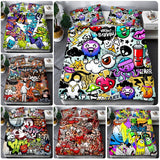 3D Hip-hop graffiti Printed Bedding Set