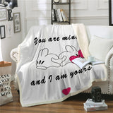 Minnie Mickey Mouse Soft Warm Winter Sherpa Fleece Throw