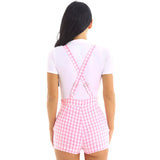 Baby Patch Criss-cross Back Gingham Print Babydoll