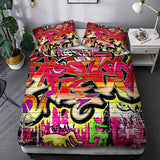 3D Hip-hop graffiti Printed Bedding Set