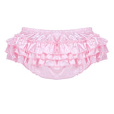 Soft Shiny Satin Sissy Ruffled Bloomer Tiered Skirted Panties