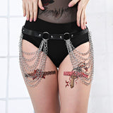 Leather Harness Chain Garter Belt Body  Thigh Harness Punk Leg Straps