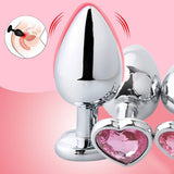 Heart Shaped Base With Jewelry Birth Stone Butt-Anal-Play Rose Jewel Sex