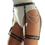 Belt And Leg Loops In One New Chain Garter Belt