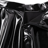 PU Leather skater skirt High Waist Flared Pleated A-Line