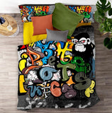 3D Hip-hop graffiti Printed Bedding Set
