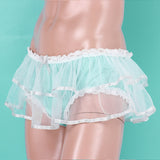 Smooth Satin Mid Rise with Elastic Waistband Double Mesh Layers Lace Trim Panties