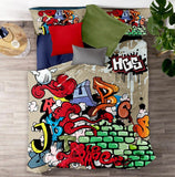 3D Hip-hop graffiti Printed Bedding Set