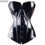Sexy Faux Leather PVC Lace up BONED Steampunk Corsets