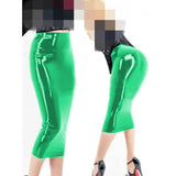 High Quality Wet Look PVC Midi Skirt Ladies High Waist Pencil Package Hips Skirt