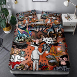 3D Hip-hop graffiti Printed Bedding Set