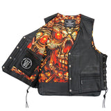 Men's Vest Skulls Make Skulls with Skull Liner and Concealed Carry Pockets