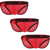 3PCS Sexy Men's Briefs Underwear Ultra-thin Breathable Sexy Men Bikini Briefs Exotic Jockstrap Penis Pouch Slip Homme Panties