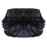 Soft Shiny Satin Sissy Ruffled Bloomer Tiered Skirted Panties