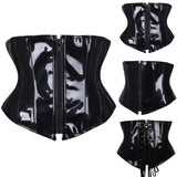 Sexy Faux Leather PVC Lace up BONED Steampunk Corsets
