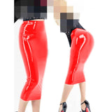High Quality Wet Look PVC Midi Skirt Ladies High Waist Pencil Package Hips Skirt