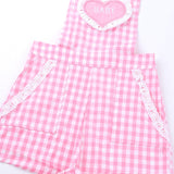 Baby Patch Criss-cross Back Gingham Print Babydoll