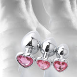 Heart Shaped Base With Jewelry Birth Stone Butt-Anal-Play Rose Jewel Sex