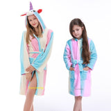 Unicorn Hooded Beach Towel, Robe Sleepwear Kids Dressing Gown Cartoon Robe Adult Bath Robe