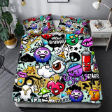 3D Hip-hop graffiti Printed Bedding Set