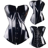 Sexy Faux Leather PVC Lace up BONED Steampunk Corsets