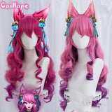 Spirit Blossom Ahri Cosplay ong Curly Wave Wig