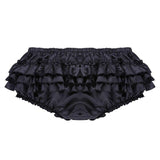 Shiny Satin Ruffled Sissy Bloomer Tiered Skirted