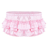 Soft Shiny Satin Sissy Ruffled Bloomer Tiered Skirted Panties