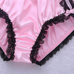 Sissy Shiny Soft Ruffled Floral Lace  Low Rise Stretchy Bikini