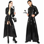 Faux Leather/PVC Long Sleeves Gothic Long Trench Coat For Men & Women