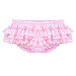 Shiny Satin Ruffled Sissy Bloomer Tiered Skirted