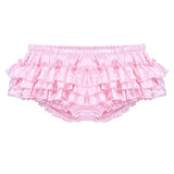 Shiny Satin Ruffled Sissy Bloomer Tiered Skirted