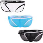 3PCS Sexy Men's Briefs Underwear Ultra-thin Breathable Sexy Men Bikini Briefs Exotic Jockstrap Penis Pouch Slip Homme Panties