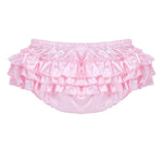 Shiny Satin Ruffled Sissy Bloomer Tiered Skirted