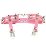 PU Leather Heart Garter Belt Women Harajuku Body Harness