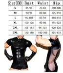 Men's PVC Leather Zip Up Bodysuit