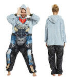 Adult One Piece Hooded Unisex Animal Pajamas