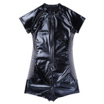 Men's PVC Leather Zip Up Bodysuit