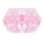 Soft Shiny Satin Sissy Ruffled Bloomer Tiered Skirted Panties