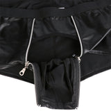 Men's Panties Faux Leather Double Zipper Jockstraps Bulge Pouch