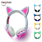 Cat Ear  flashing glowing led light cartoon gaming headset