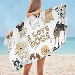 Hippie Pug Bath Towel, Blanket Microfiber  75x150cm